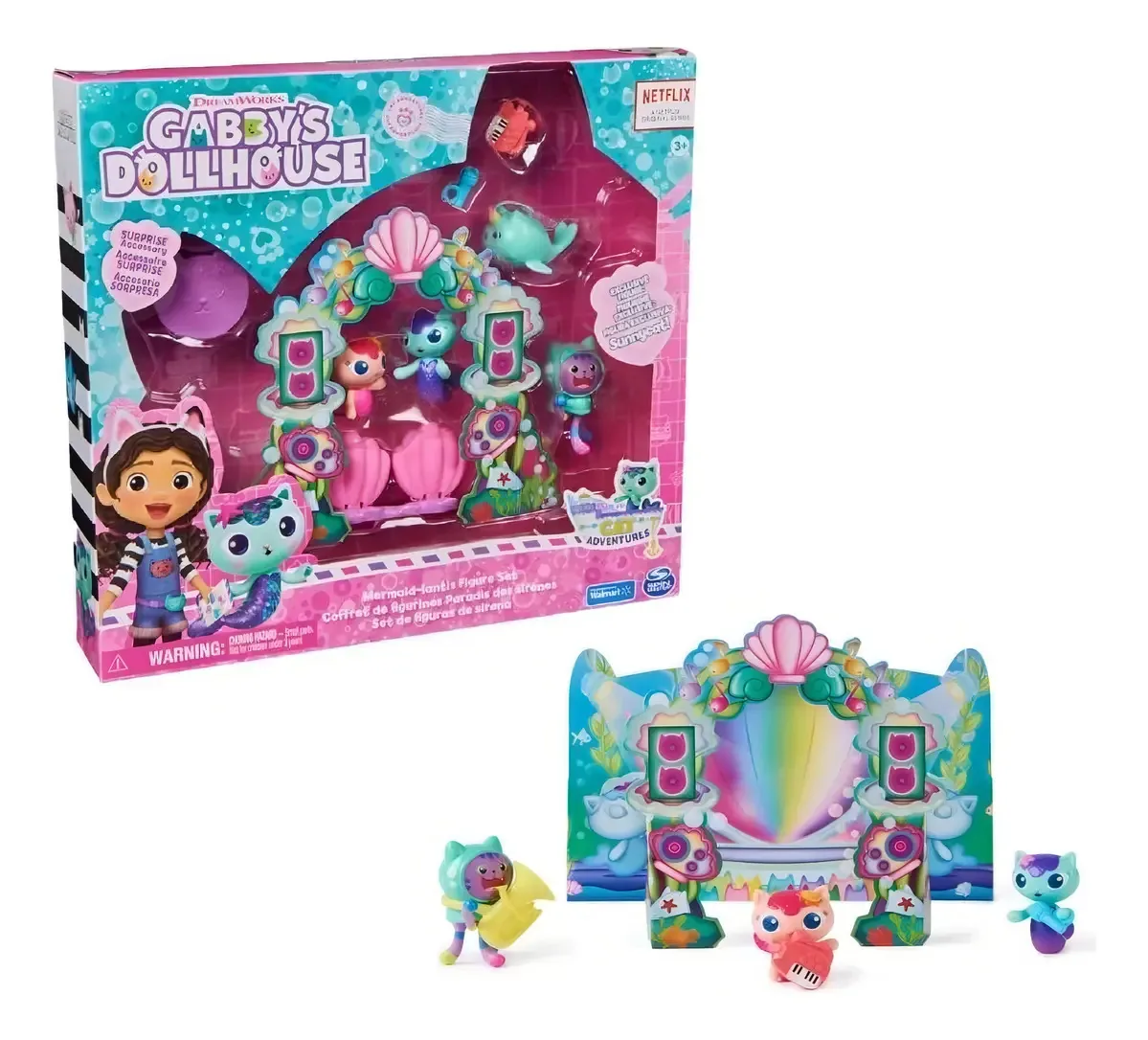 Conjunto de 4 bonecos Gabby's Dollhouse Mermaid-lantis Sirenalantis