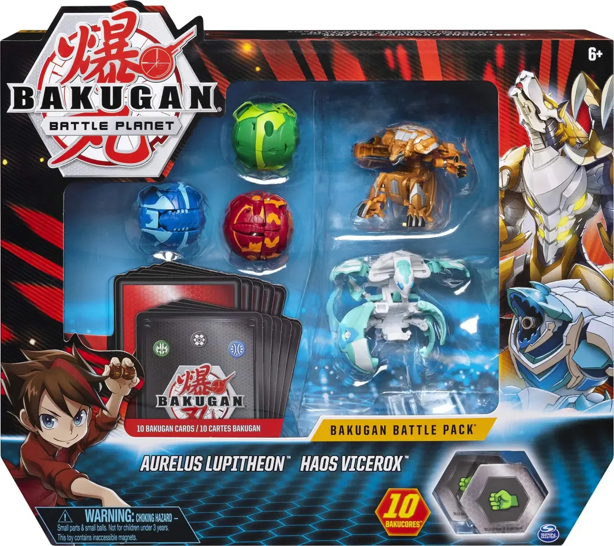 Bakugan 6058561 Conjunto de Batalha Aurelus Lupitheon/ Haos Vicerox