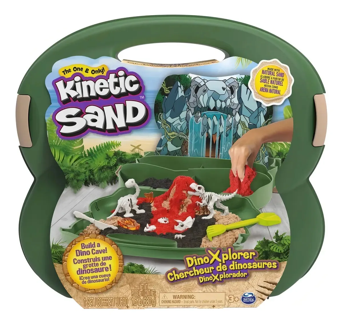 Kinetic Sand - Conjunto de jogos Dinoxplorator Dark Green