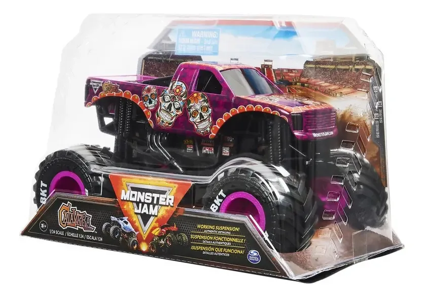 Carrinho de bonecas Monster Jam 1:24 Die Cast Skull colorido