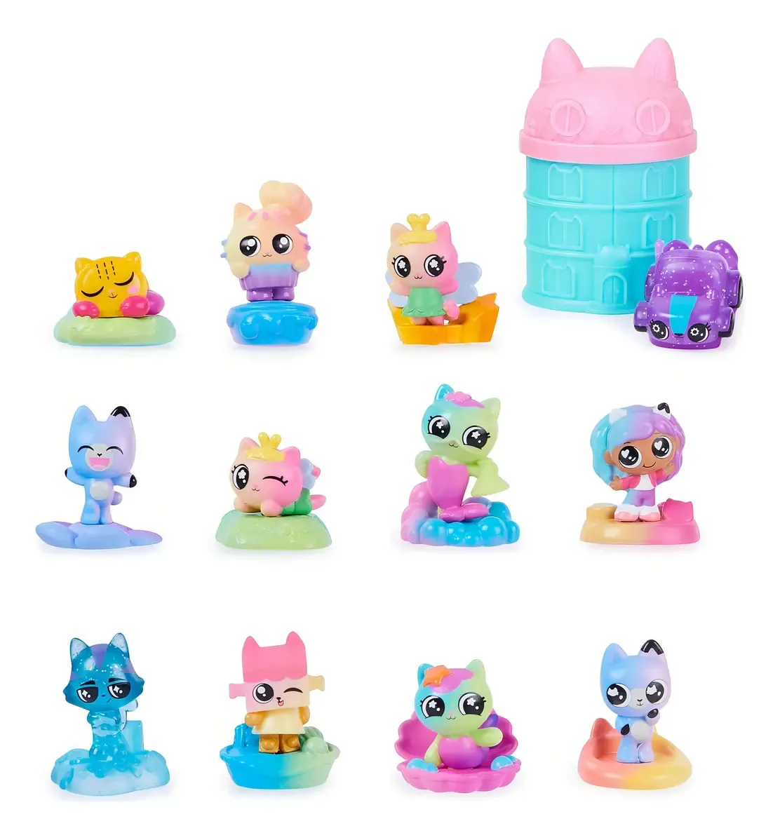 Gabby's Dollhouse - Conjunto de 12 Mini Figuras Arcoiris
