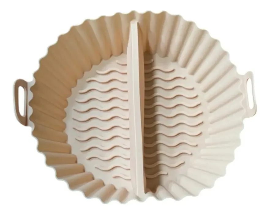 Molde de fritadeira de ar de silicone quadrado redondo cor rosa/C/separação