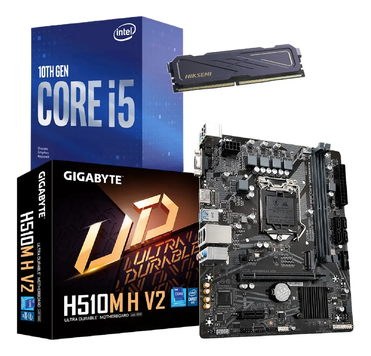 Combinação de atualização Intel Core i5 10400f H510m H 8gb, cor preta