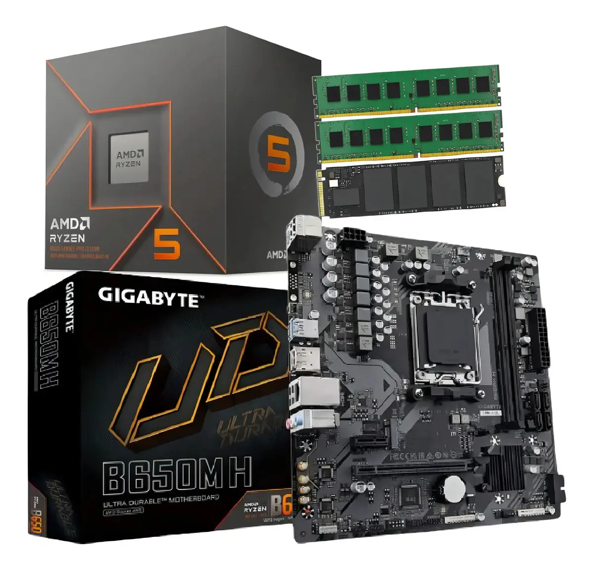 Atualização combinada Amd Ryzen 8500g + 16 GB Ssd 512 GB cor preta