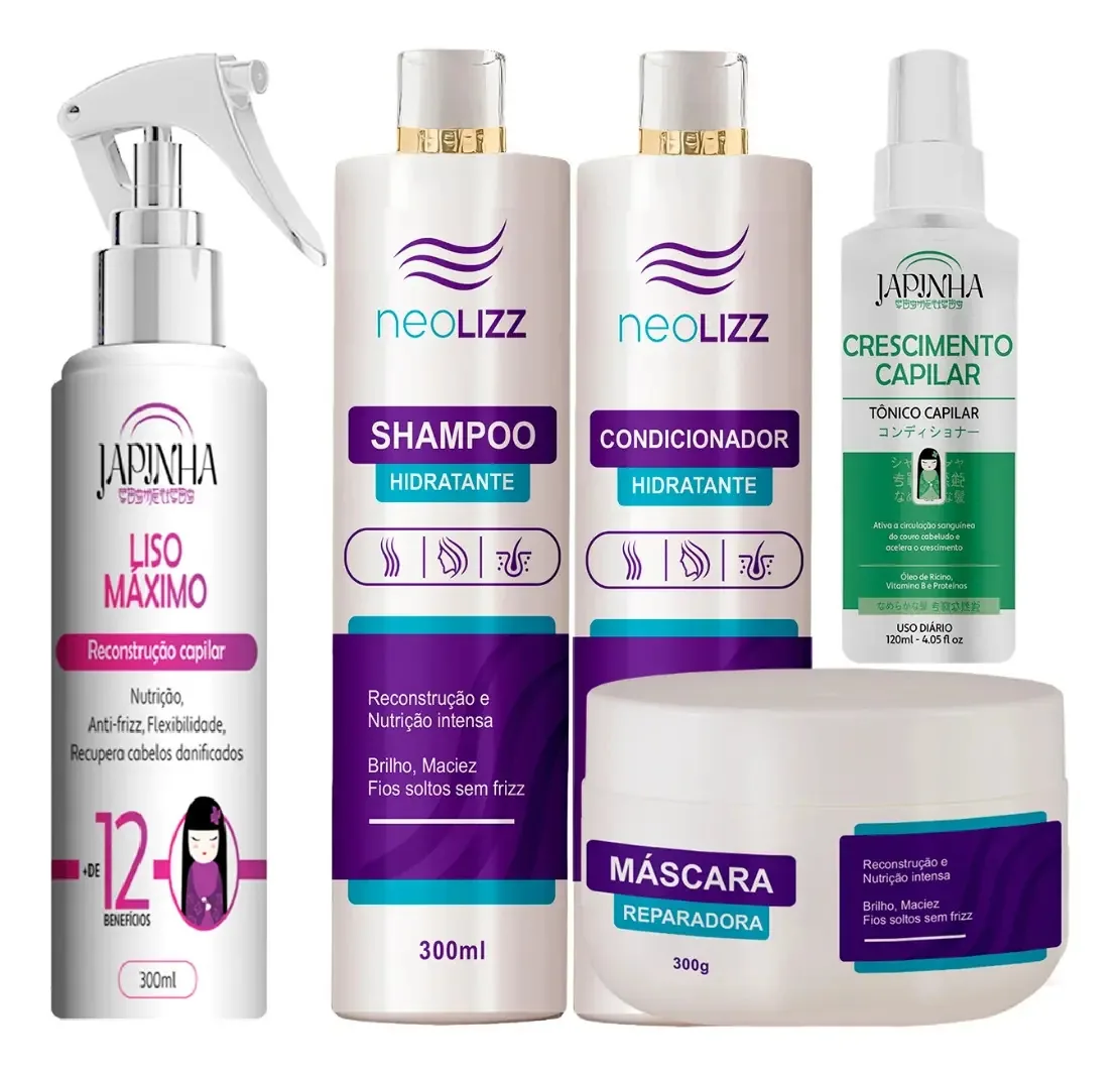 Kit Tratamento Capilar Completo 5 Com Óleos Nutritivos