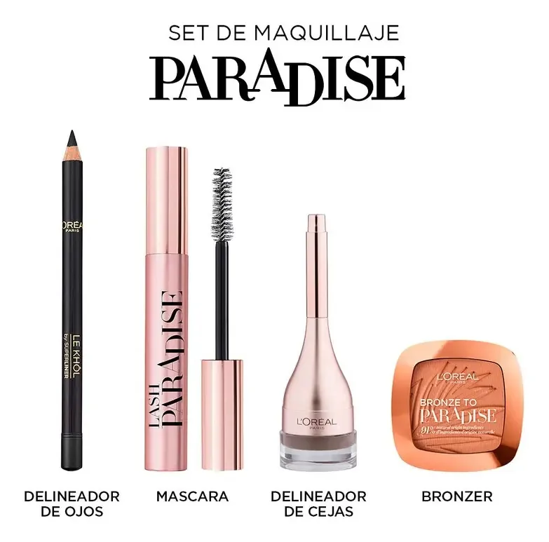 Conjunto de maquiagem L'Oréal Paris: Paradise Routine