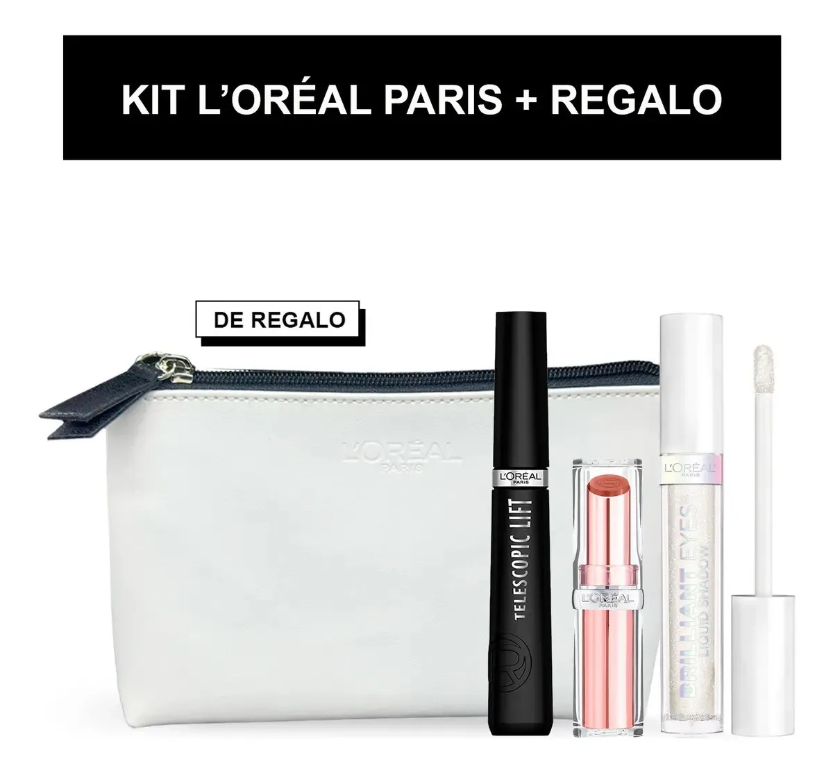 Conjunto de Maquiagem L'oréal Paris: Olhos, Lábios + Necessaire