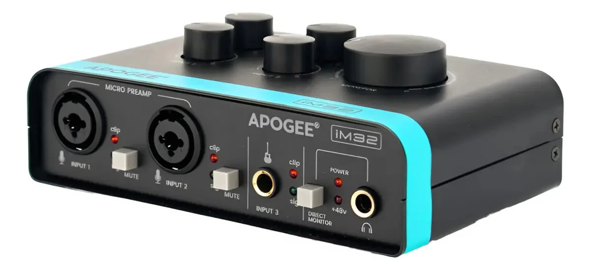 Placa de som Apogee Im32 Interface Usb 3x2, cor preta