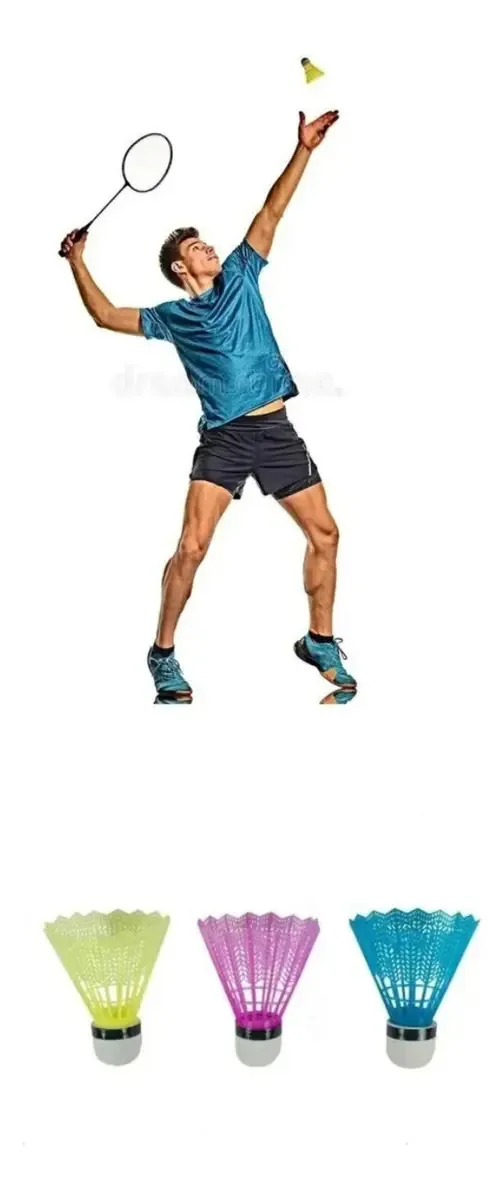 Conjunto de 3 escovas de plástico para badminton misto