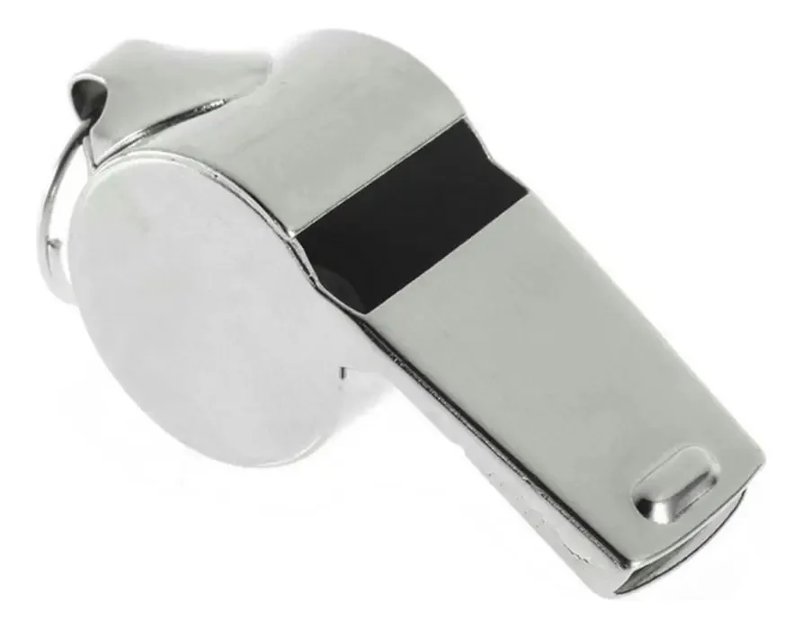 Silbato Metal + Collarin Arbitro Deb Dribbling Arbitraje Color Plateado