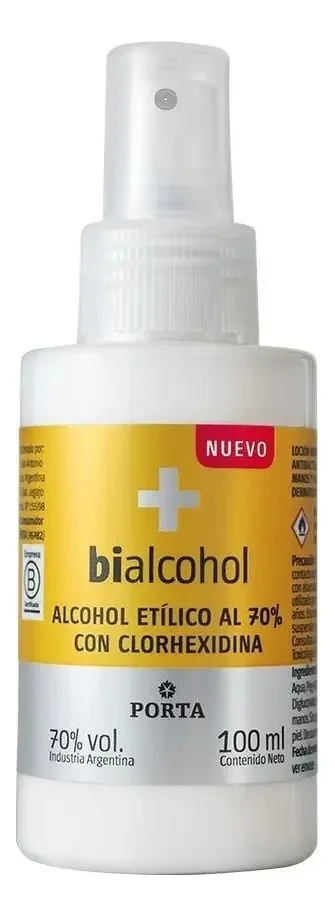 Bialcohol Álcool Etílico 70% com Clorexidina Spray X 100ml
