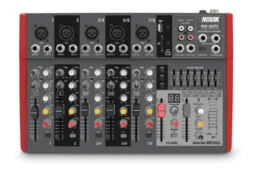 Mesa de som Console Novik Neo NVK 802FX de mistura 4 canais