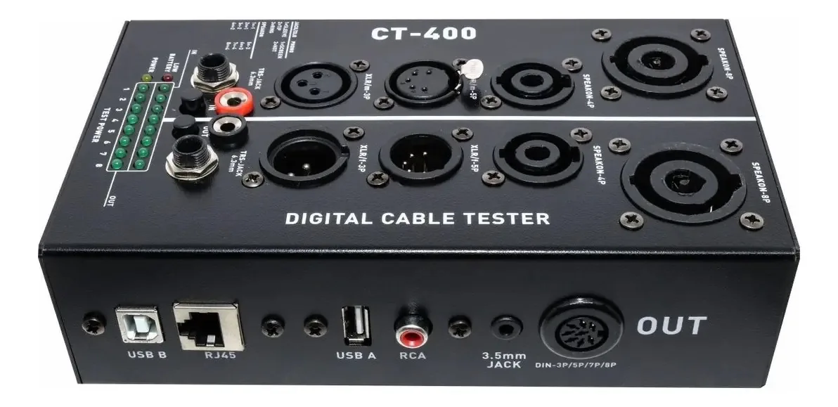Teste Cabos De Áudio Xlr Trs Rca Pd10 In P2 Speakon Testador