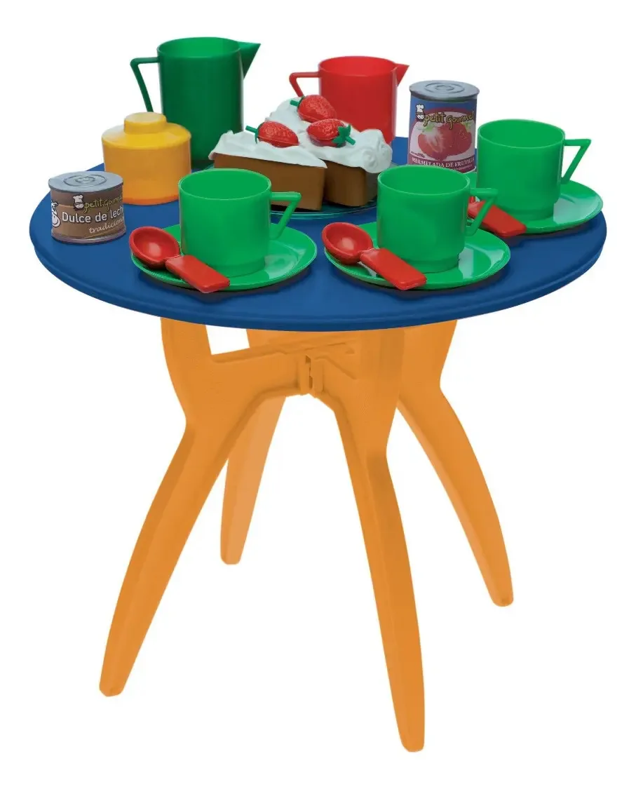 Mesa com conjunto de chá. Brinquedo Petit Gourmet
