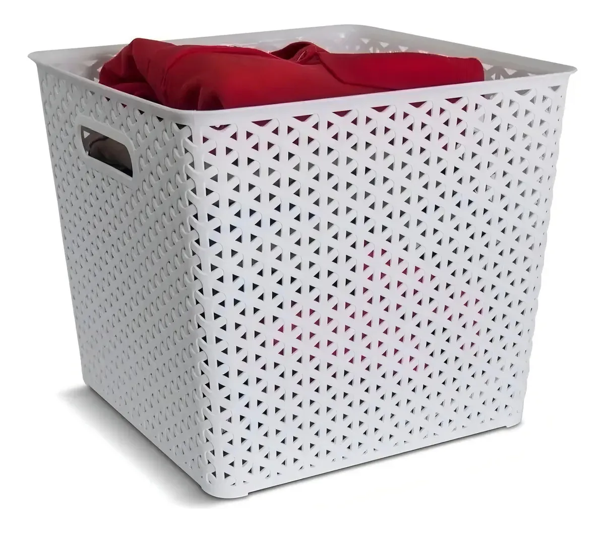Cesta de plástico quadrada de vime 826
