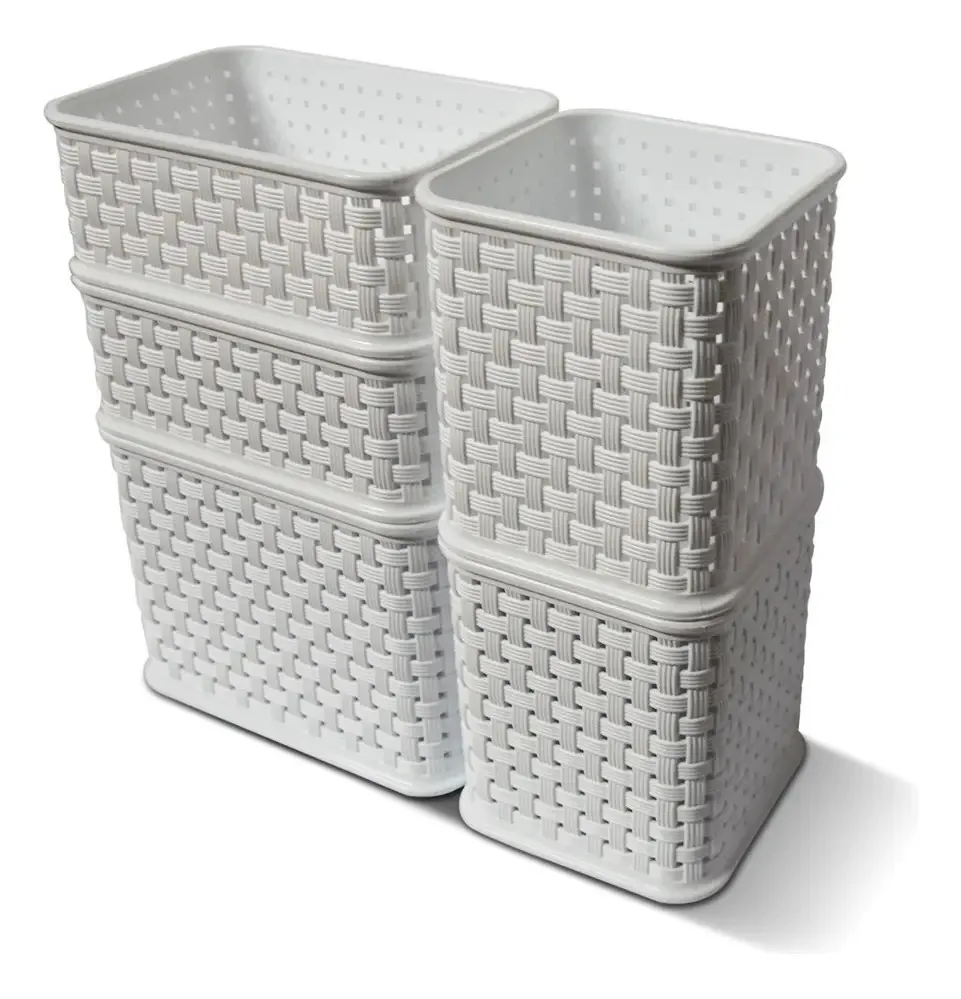 Mini Organizador de Cestas de Vime Colombraro 972 Cor Branca 5 un