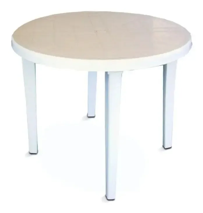 Mesa redonda de jardim de plástico Colombraro 90cm cor branca