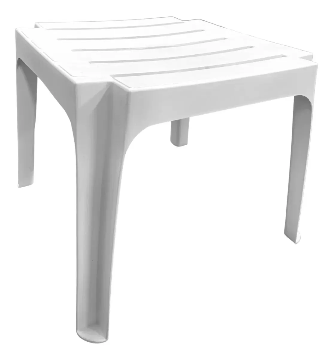 Mesa de jardim de plástico quadrada branca Colombraro Cor branca