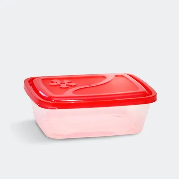 Recipiente de alimentos reto sólido para alimentos. Mediano Art 6052 Cor Flor Vermelha