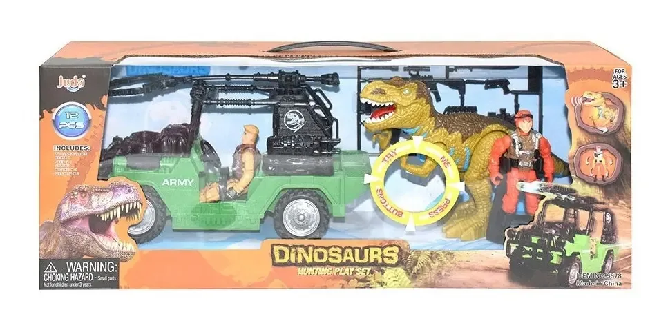 Conjunto de brinquedos Juda Jeep Dinosaurs