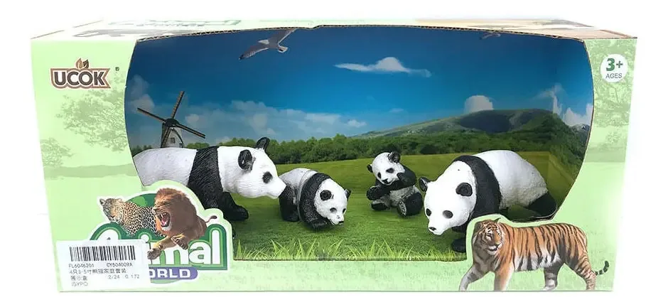 Pacote Playsets Animal World Familia Oso Panda