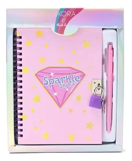 Diário de roupa íntima infantil 13x18 Sparkle Pink Diamond Cover