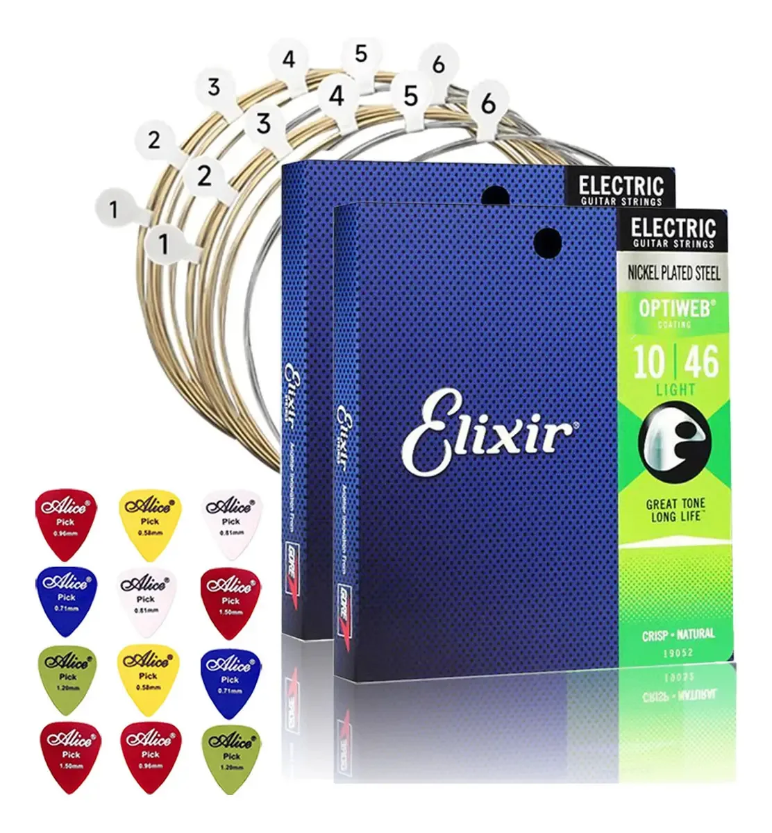 Cordas de guitarra Elixir 19052 para instrumentos de corda 4:4 Ms Ddkg09319