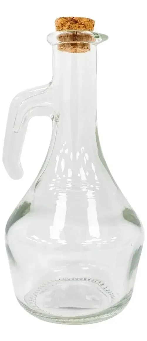 Frasco de óleo de vinagrete de vidro com cortiça