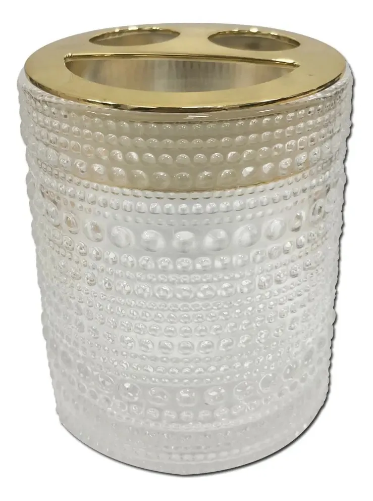 Copo porta-escovas de dentes multiuso Pettish Online Gold Dot Color