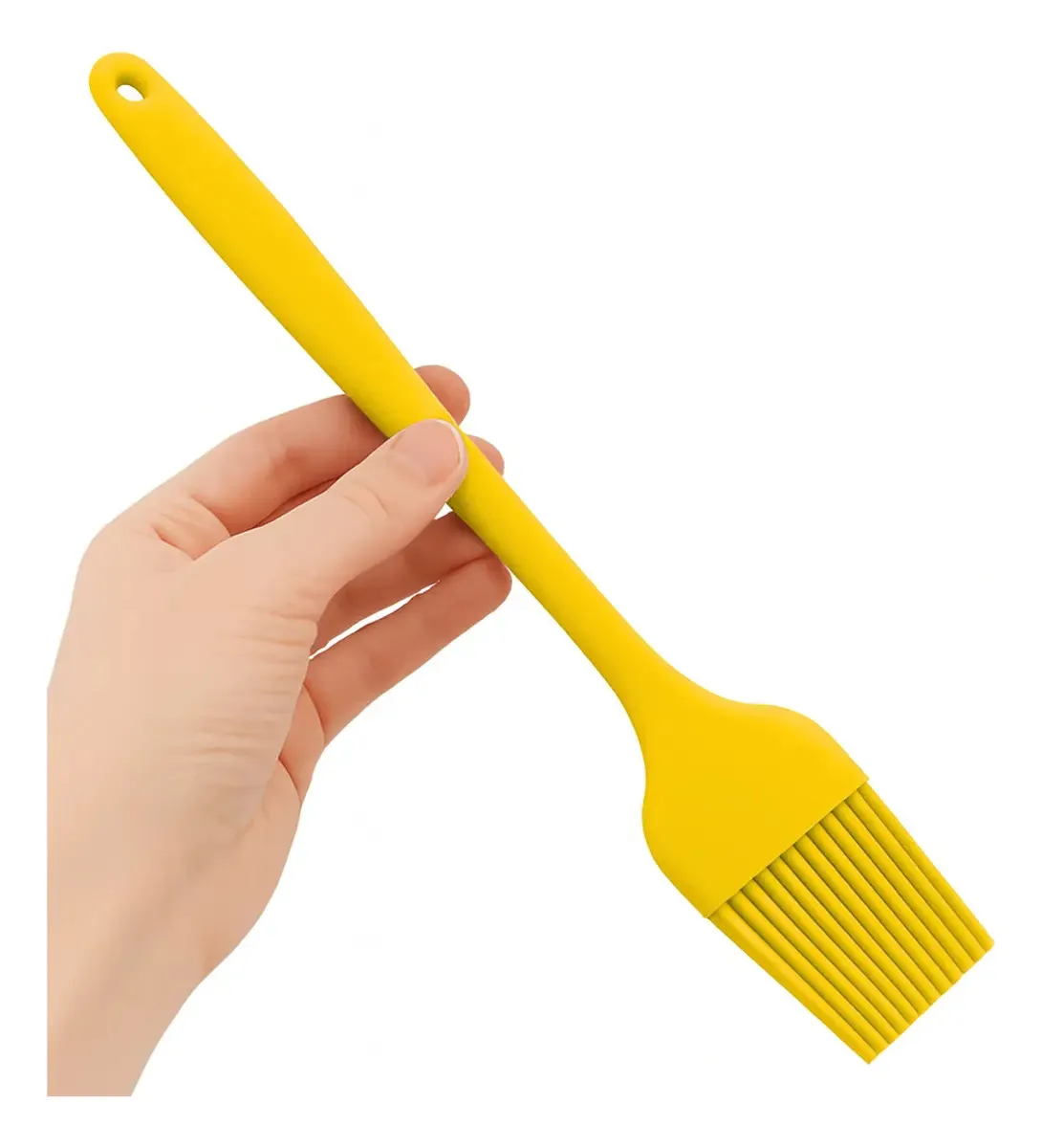 Escova de cozinha, pincel de confeitaria de silicone de 21 cm, gastronomia adequada para amarelo quente