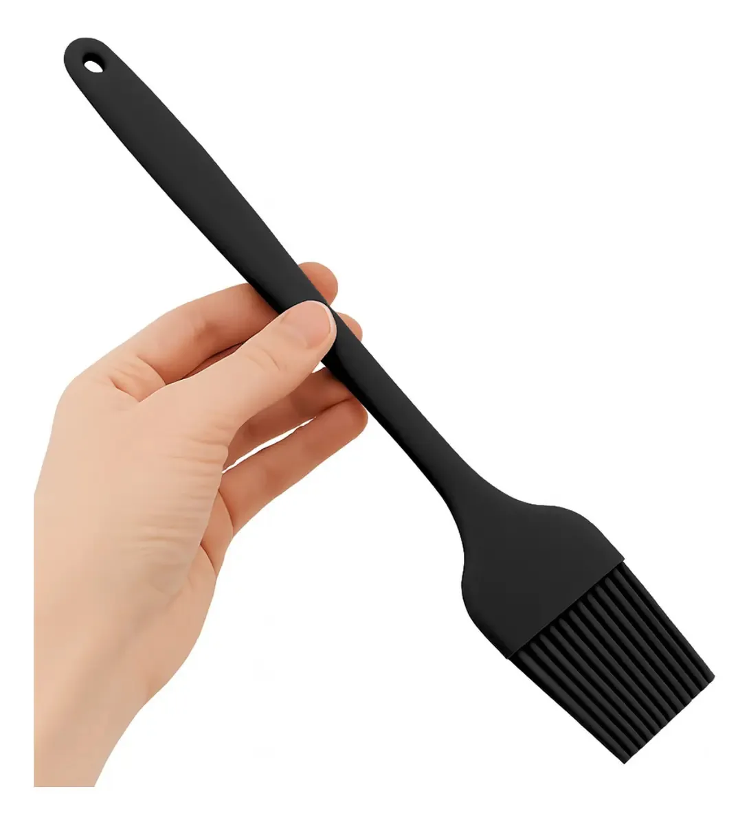Escova de cozinha Escova de silicone de 21 cm para confeitaria e gastronomia adequada para calor, cor preta