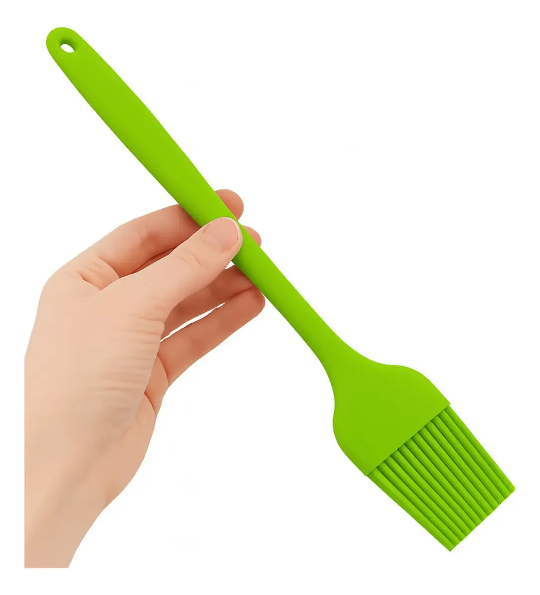 Escova de cozinha, pincel de confeitaria de silicone de 21 cm, gastronomia adequada para a cor verde quente