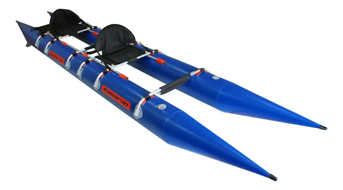 Caiaque duplo Kamaran - azul inflável e portátil