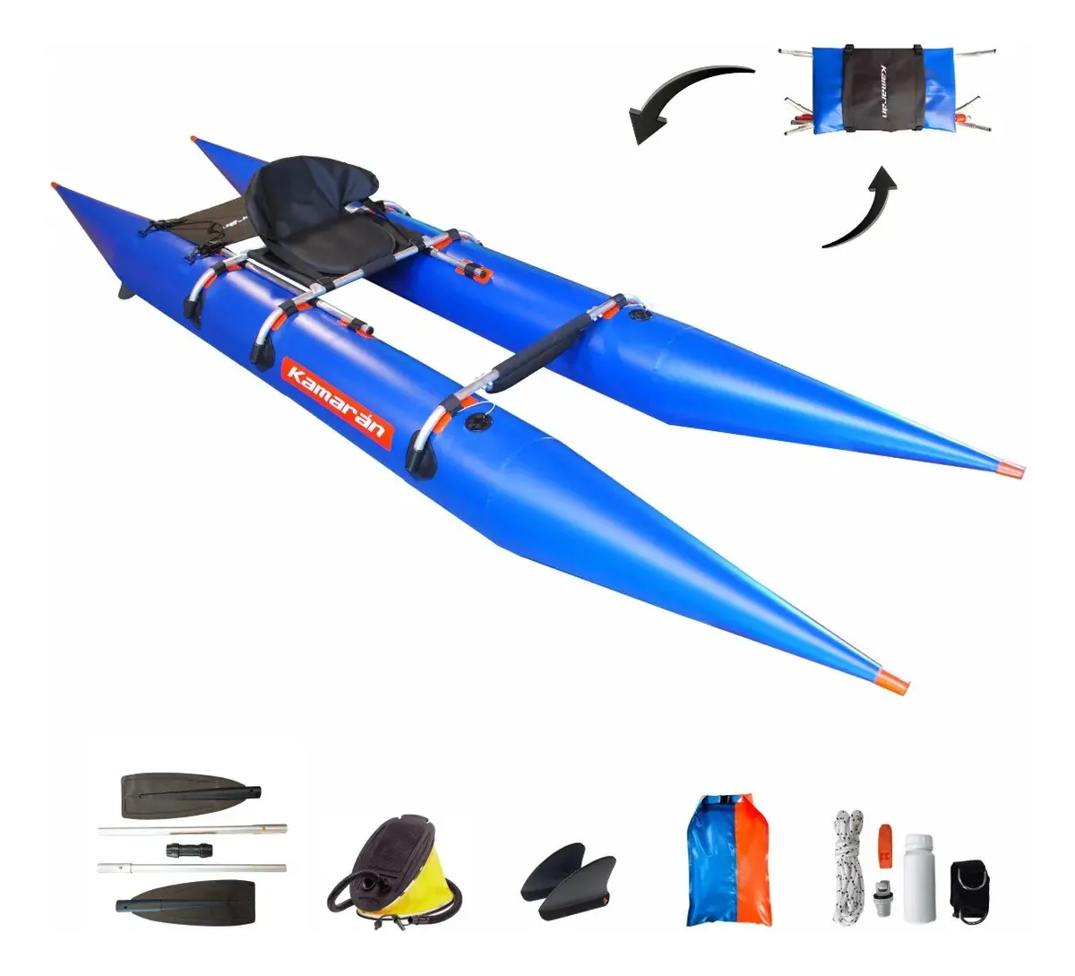 Caiaque simples modular Kamaran - kit completo azul