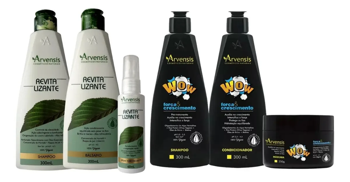 Kit Arvensis Revitalizante E Wow Força E Crescimento 6 Itens