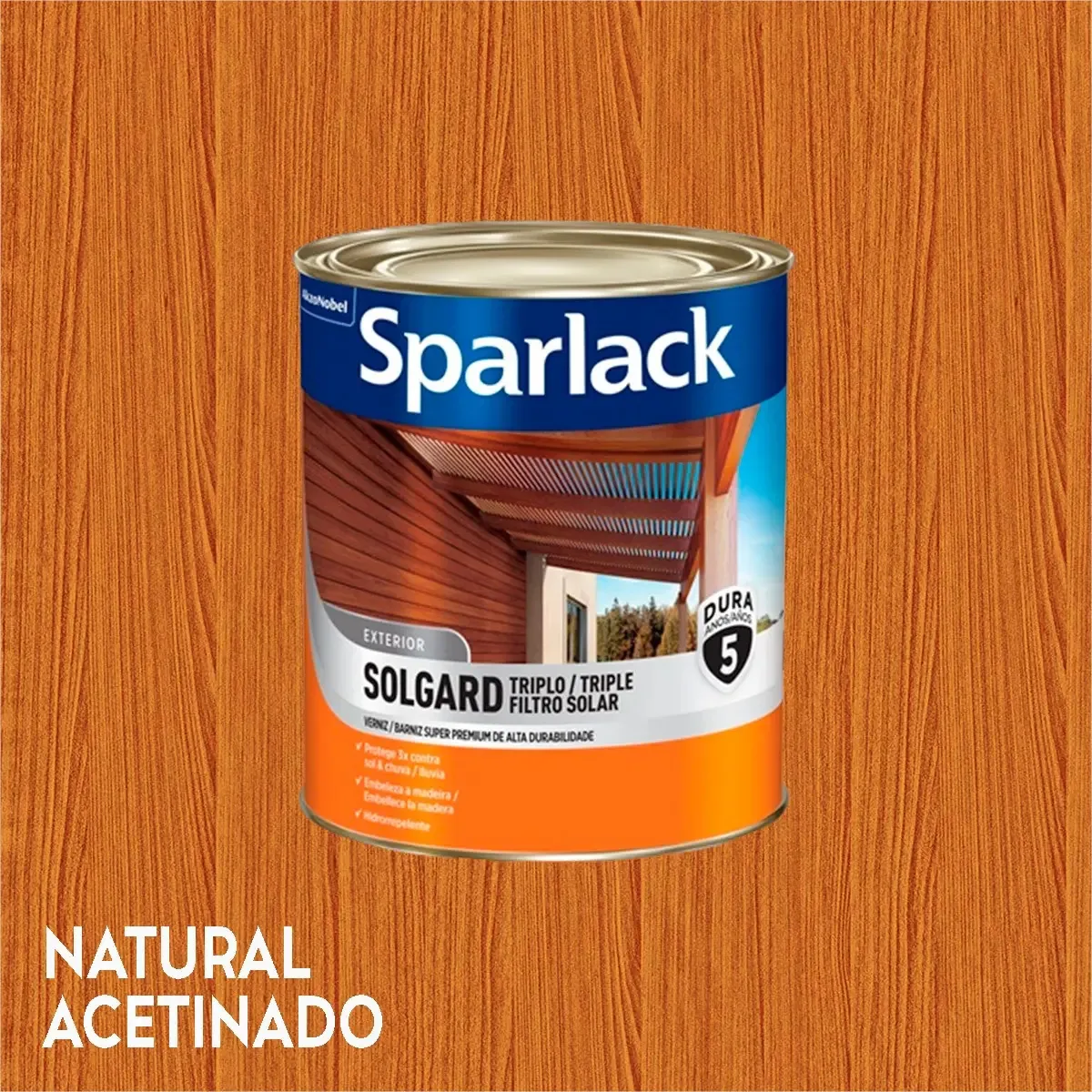 Verniz Solgard Triplo Filtro Proteção Sol E Chuva 900ml Acabamento Acabamento - Acetinado