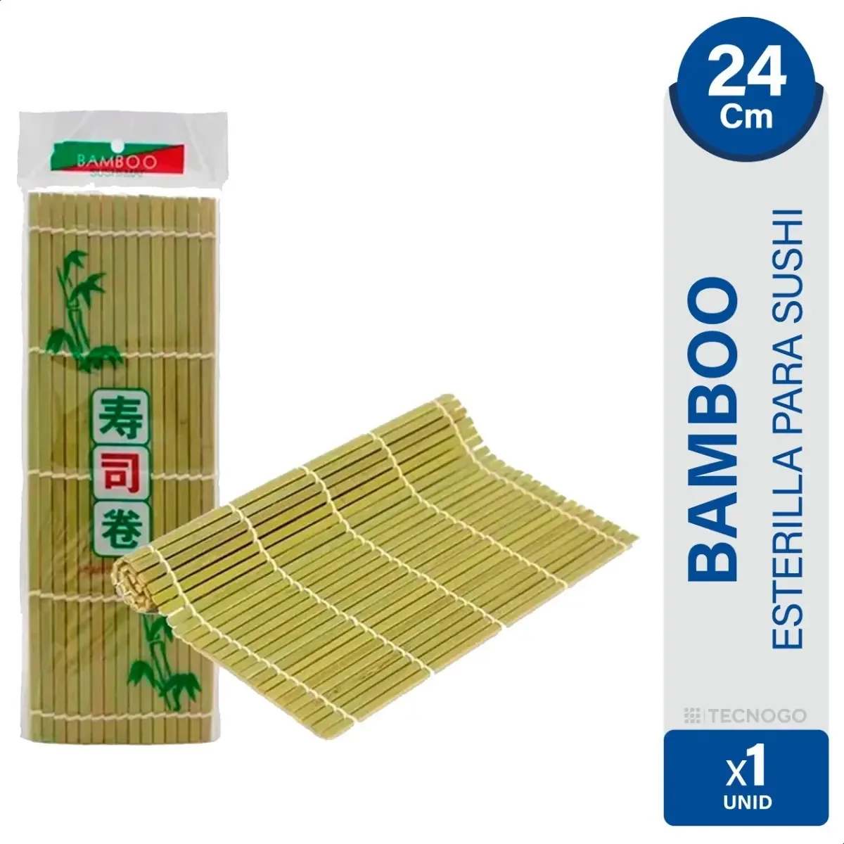 Tapete de sushi de bambu 24x24 cm individual