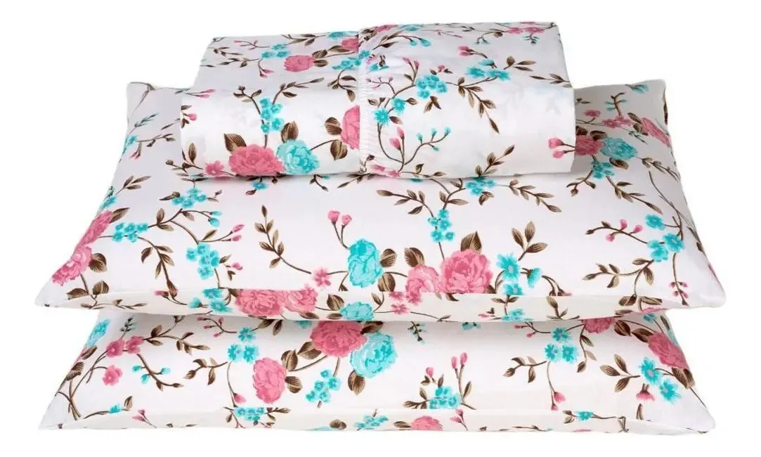 Jogo Cama Lençol Bruny Queen Percal Estampado 180 Fios 3