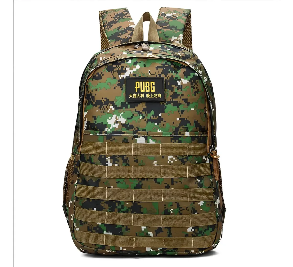 Mochila tática de camuflagem, acampamento, caminhada, montanhismo, cor verde