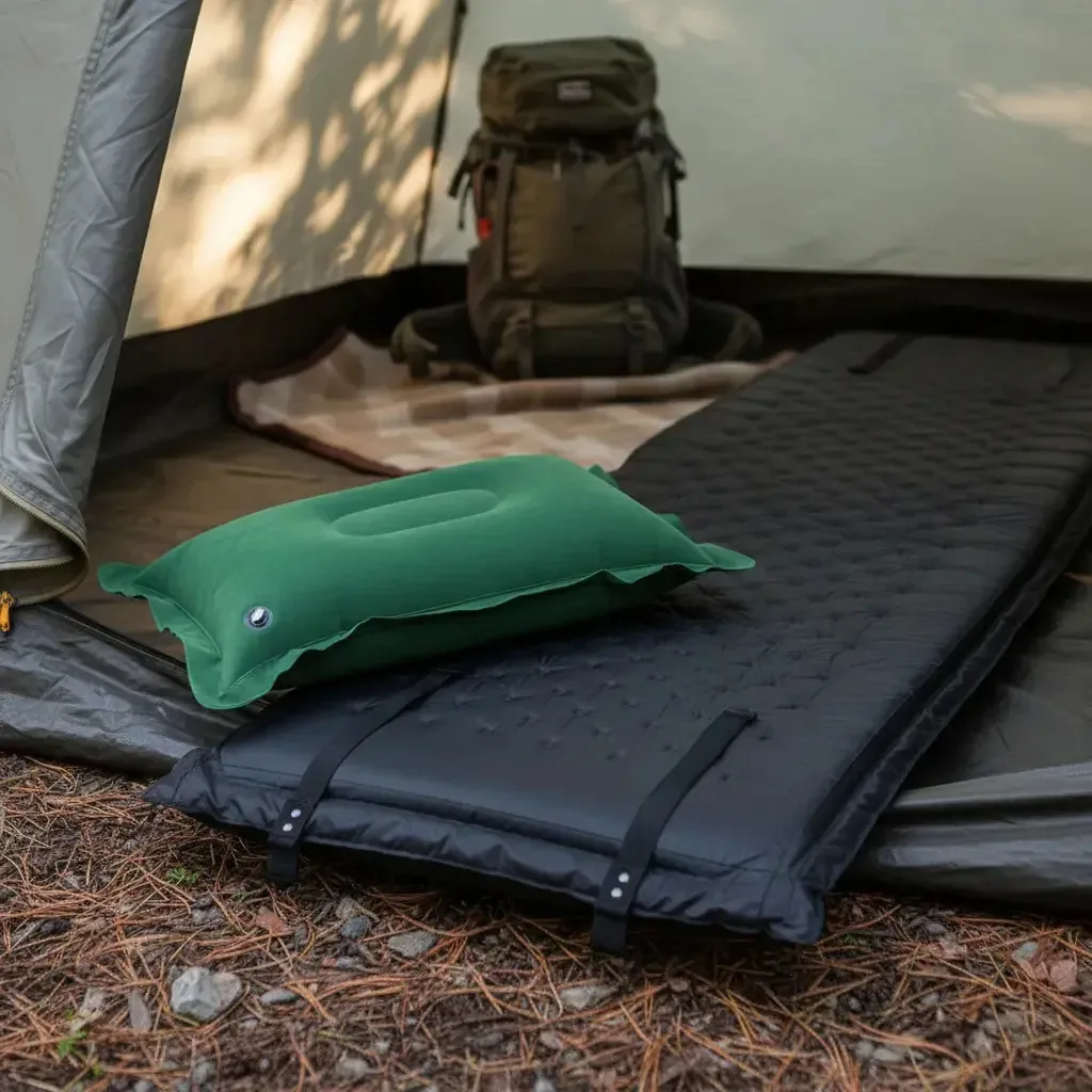 Kit Camping Colchonete Auto inflável Com Travesseiro Smart Guepardo