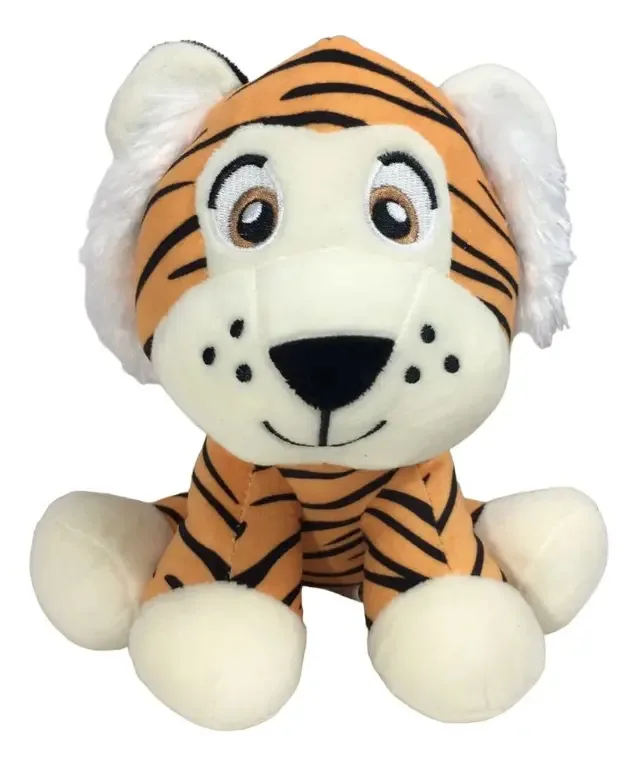 Pelúcias Zoo 20 Cm Macia Hipoalergênica Modelos Sortidos Cor Tigre
