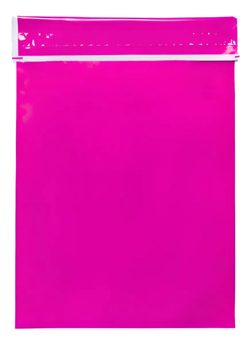 100 Envelopes Coloridos Para Envios - Rosa Pink - 26x36 Cm Preto