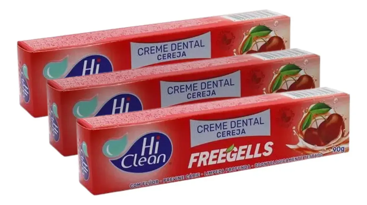 Kit 3 Creme Dental Vegano Freegells Hi Clean 90g