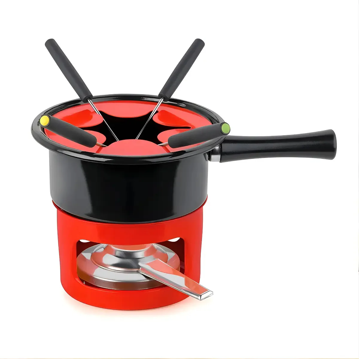 Kit Serviço Fondue Viena Vermelho Esmaltada