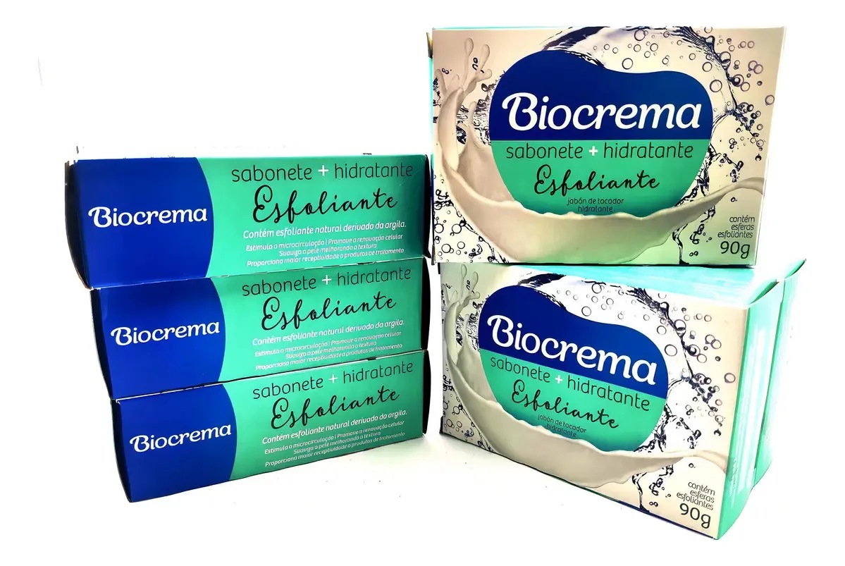 Kit 6 Sabonetes Biocrema Esfoliante Hidratante 90g Memphis