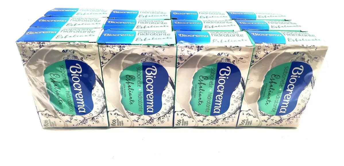 Kit 12 Sabonetes Biocrema Esfoliante Hidratante 90g Memphis
