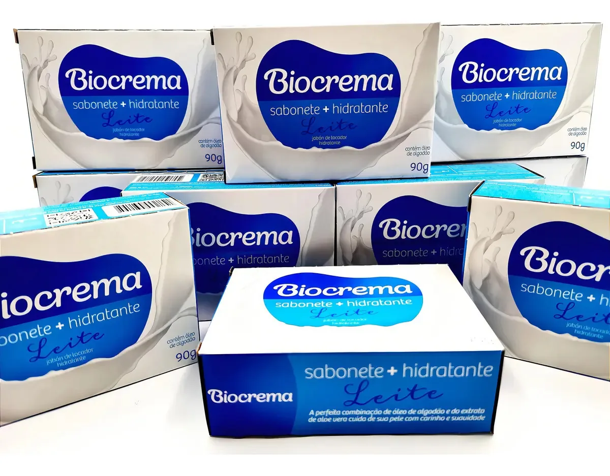 Kit Com 12 Sabonetes Hidratante Biocrema Leite Memphis