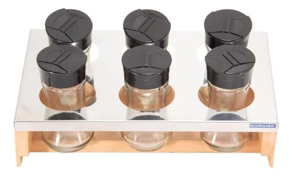 Porta Temperos Condimentos Suporte Imediata 7 Peças