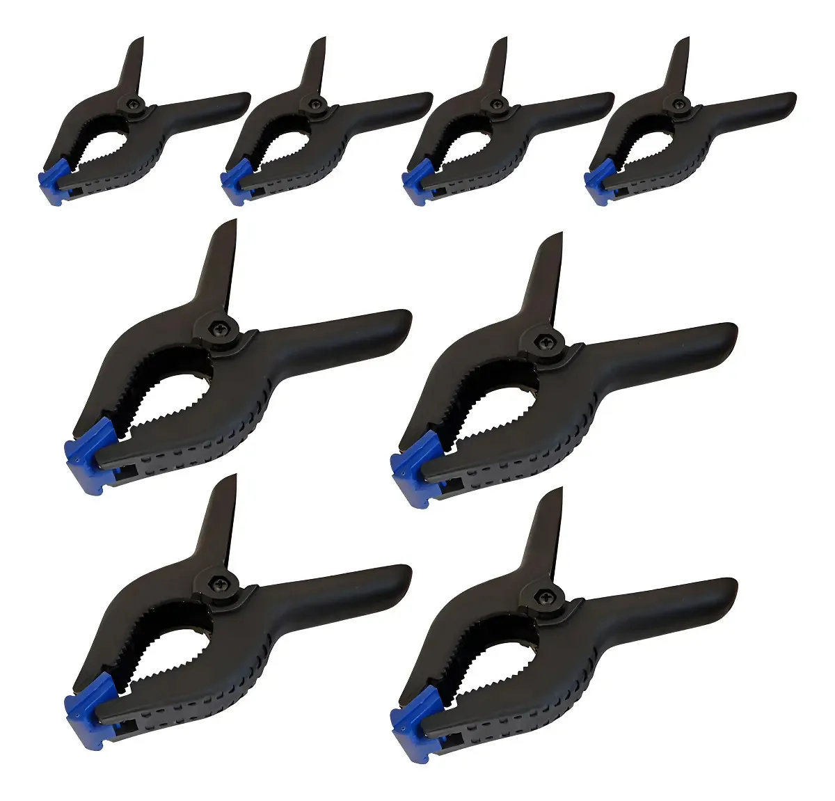 Kit 8 Grampos Sargento Rayco Tipo C 3 e 4 Pol. Fibra de Nylon Marceneiro