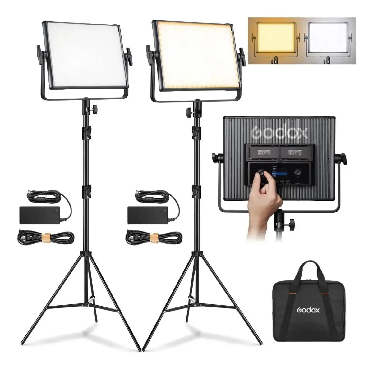 2 Iluminador Estudio Godox 65w Bi-color Ldx50bi Tripe